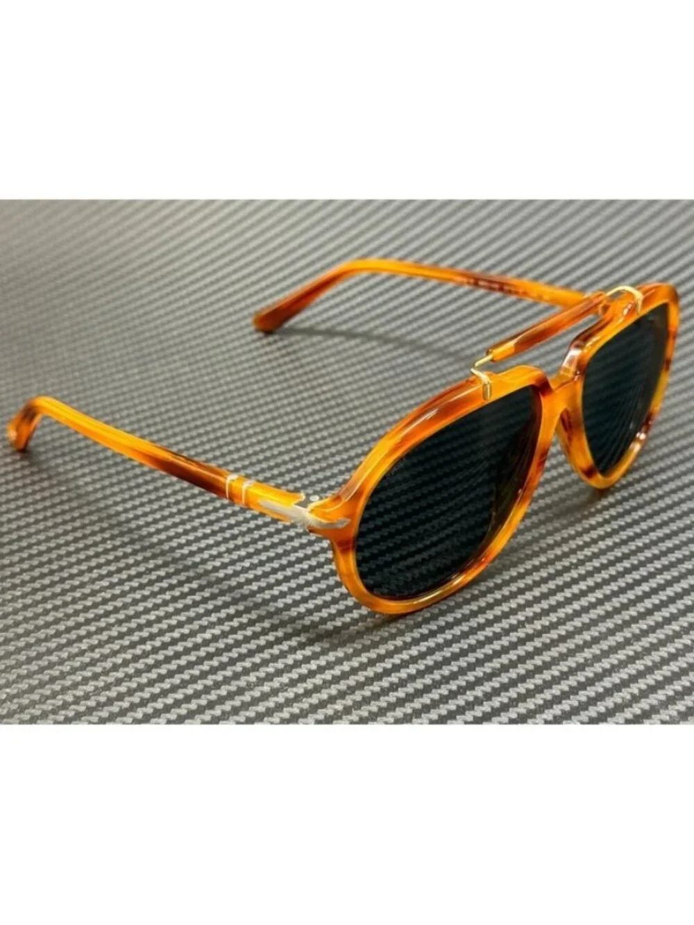 New Persol Men Striped Brown Sunglasses 57-13-140